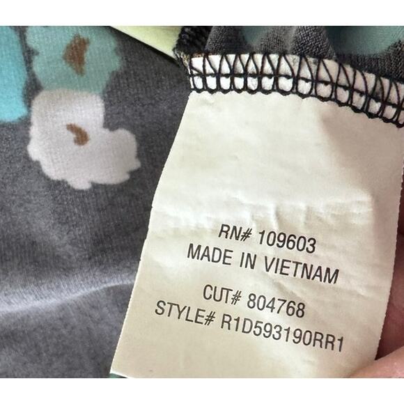 Rabbit Rabbit Rabbit Designs Size 6 Dress Black Blue Floral Polyester Spandex - Picture 6 of 8